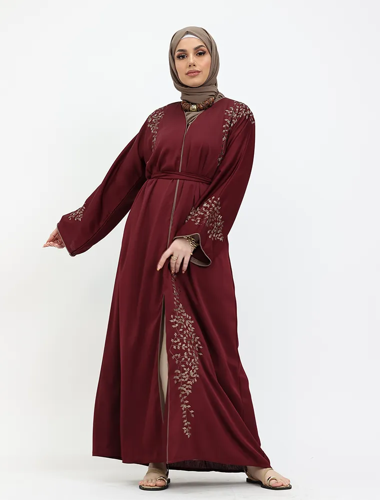 Maroon Huraira Abaya